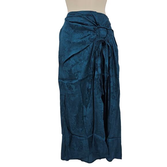 Band of the Free Womans size S Celene Deep Teal Layered Midi Skirt Floral NEW - Picture 1 of 8